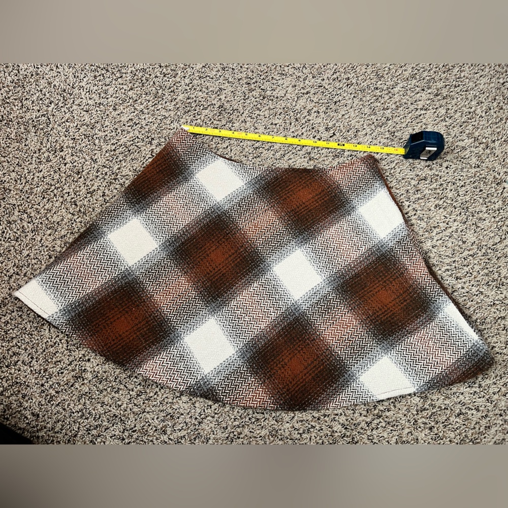 Lulus Plaid You Asked Ivory and Brown Plaid Skater Mini Skirt - Picture 9 of 12